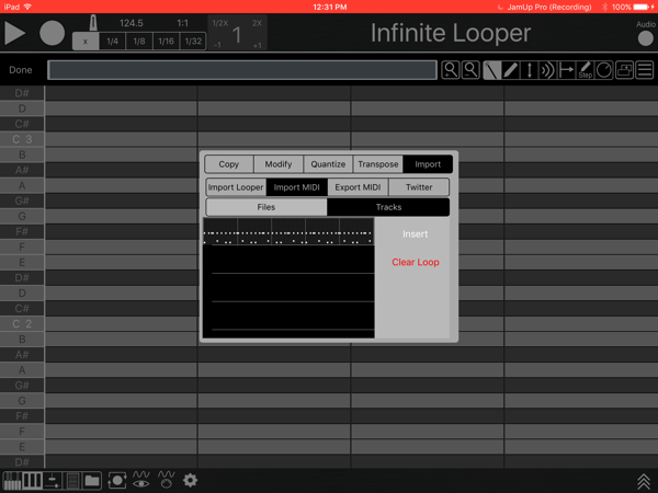 Importing from MIDI files
